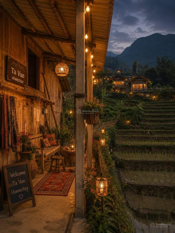 Bán nhà sàn view thung lũng mường hoa trung tâm bản tả van, sa pa tặng bản thiết kế trang trí