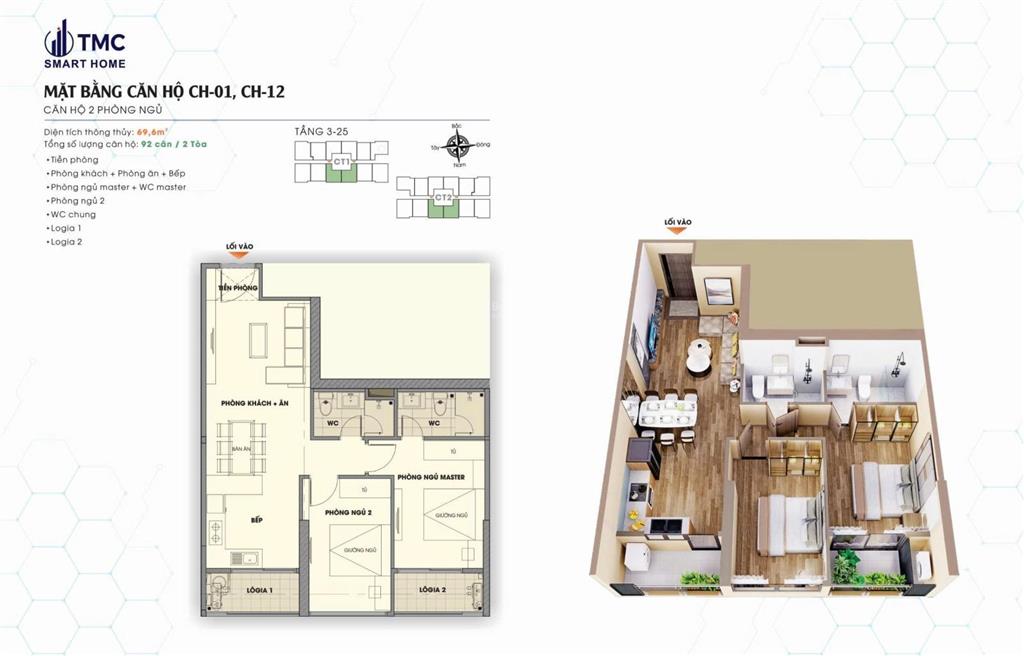 Bán căn hộ tmc smart home giá 7 tỷ 6 (giá trả thẳng)