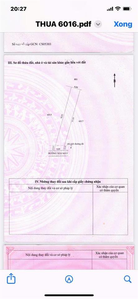 Bán đất tại xẻo mây, 7,5 tỷ, 523 m2, pháp lý đầy đủ