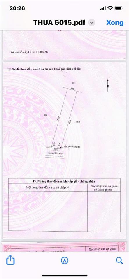 Bán đất tại xẻo mây, 7,5 tỷ, 523 m2, pháp lý đầy đủ