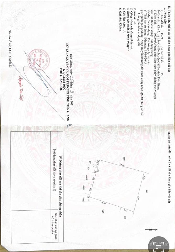 Bán đất đẹp tại khu 2, đường xẻo mây, 9 tỷ, 1123 m2, nhiều tiện ích