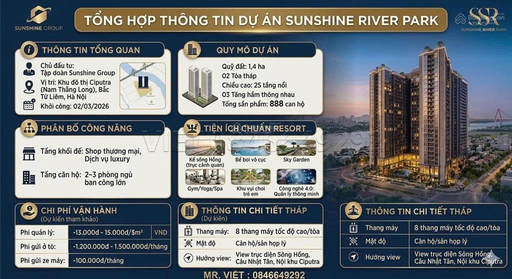 Hot! ra mắt siêu phẩm bên hồ tây  sunshine river park