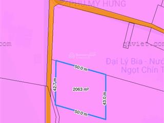 2.062m2 đất ngang 42m x 50m, đường bê tông nông thôn phú mỹ hưng củ chi, giá chỉ 4.7 tỷ