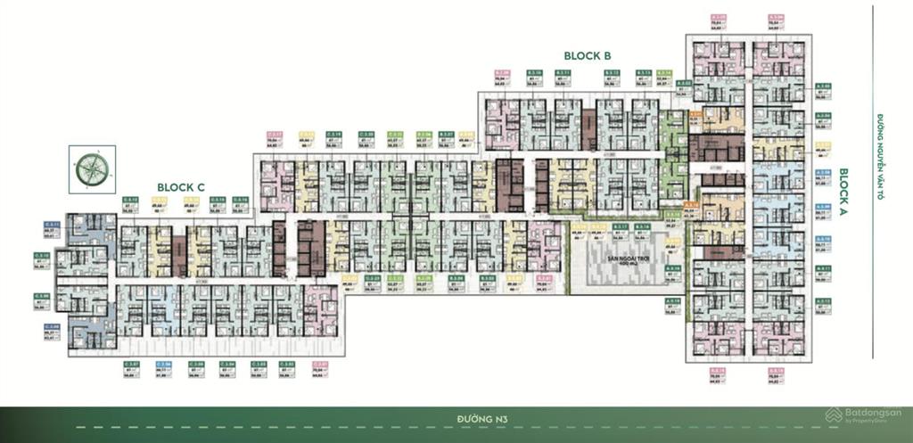 Bán 02 hộ khu b tầng cao thoáng mát