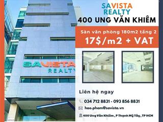 Văn phòng cho thuê 180 m2 ung văn khiêm tân cảng bình thạnh