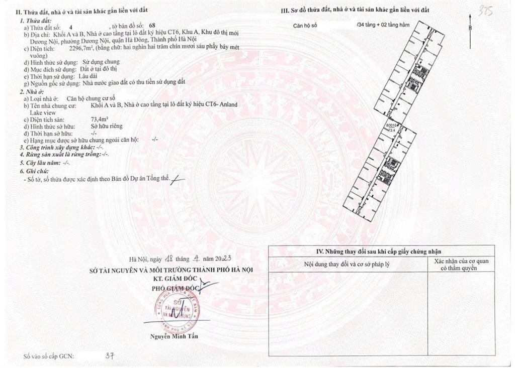 Chính chủ cần bán căn 2pn2vs 74m2 chung cư anland lakeview kđt dương nội