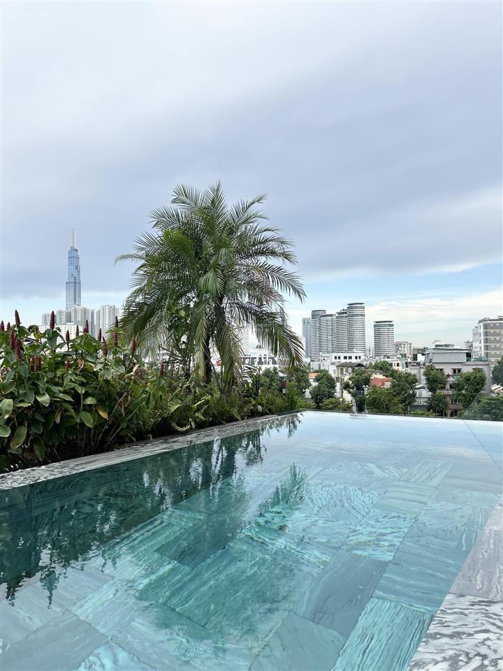 Hình thật  giá thật cho thuê 1pn + pk 55m2, hồ bơi vô cực, bảo vệ 24/24, yên tĩnh an ninh gần q1