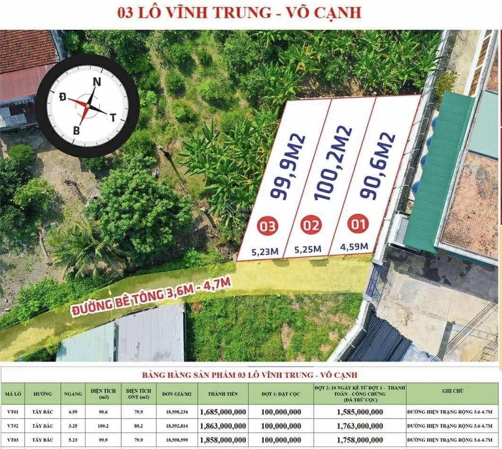 Bán đất tại nha trang, 18,6tr/m2, 100m2, giá siêu hời, uy tín