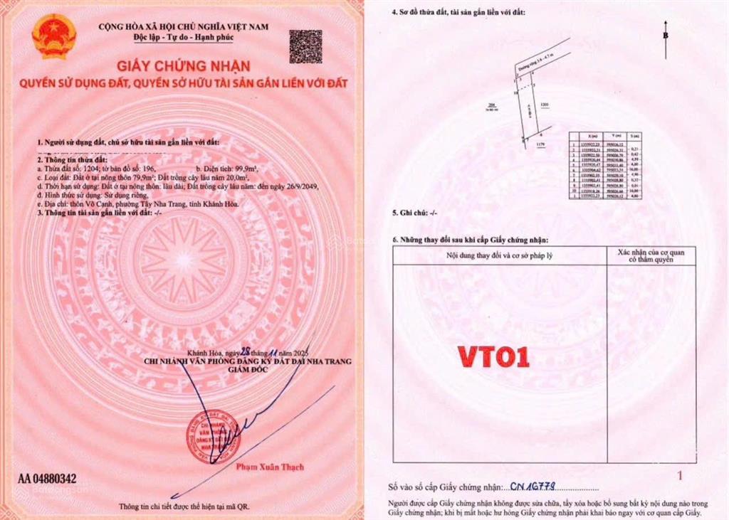 Bán đất tại nha trang, 18,6tr/m2, 100m2, giá siêu hời, uy tín