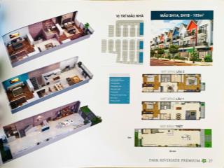 Bán căn nhà phố shophouse thô 103m2 13.9 tỷ view sông hàng hiếm park riverside