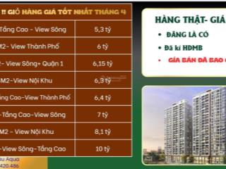 Chốt gấp !!! giỏ hàng giá tốt nhất hiện tại 1pn 5,2 tỷ , 2pn 6 tỷ ,3pn 8,1 tỷ .  0939 420 ***