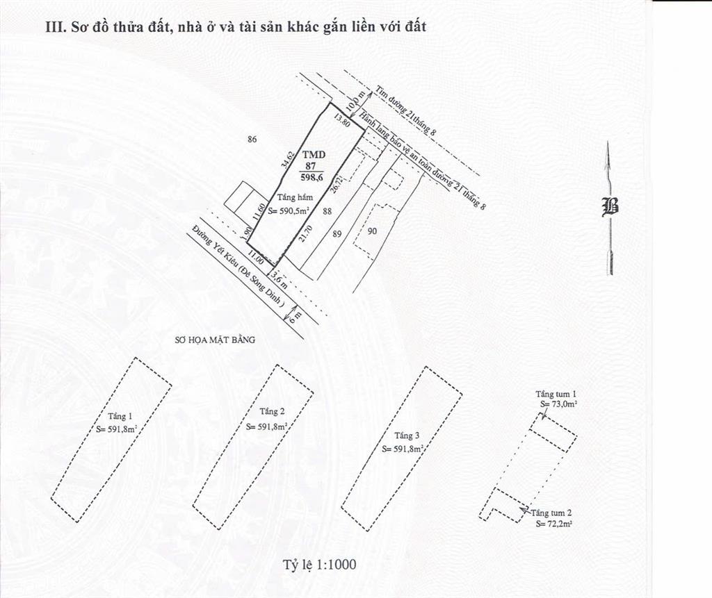 Bán trung tâm thương mại 2 mặt tiền 598,6m2, 4 tầng