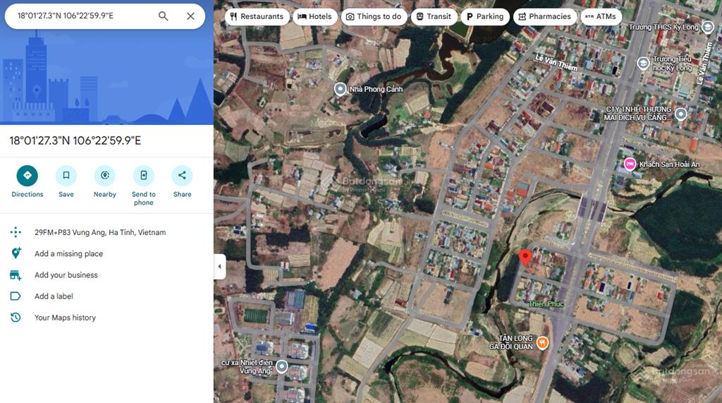 Bán đất tại xã kỳ long, huyện kỳ anh, hà tĩnh, 2 mặt tiền cạnh suối