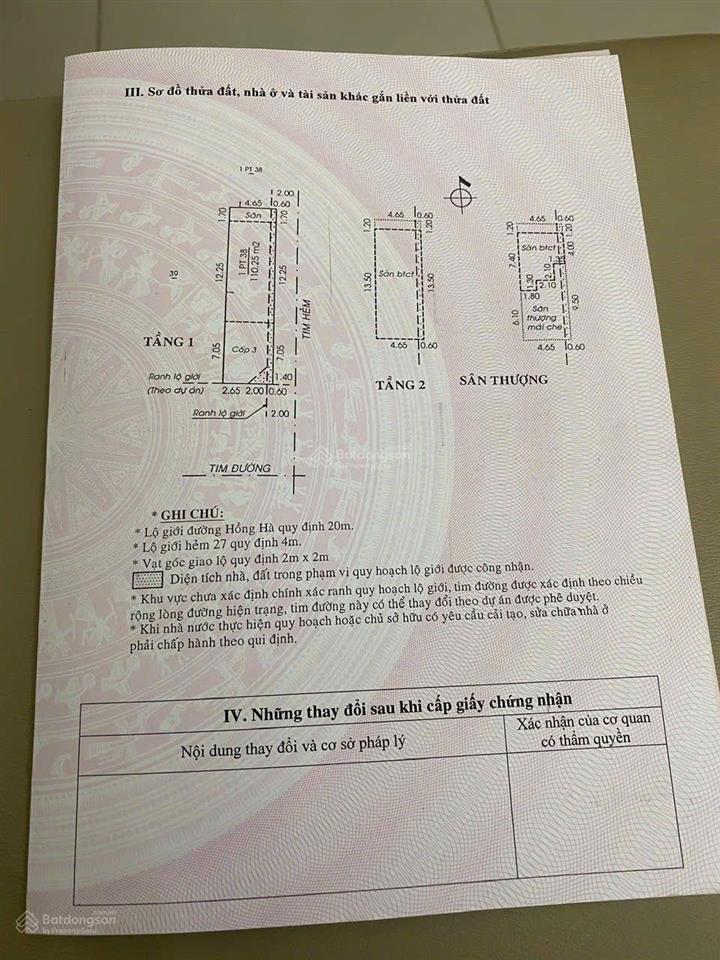 Bán nhà mặt tiền hồng hà ngay sân bay, dt 5.25x21, góc 2 mặt tiền, giá 26.3 tỷ