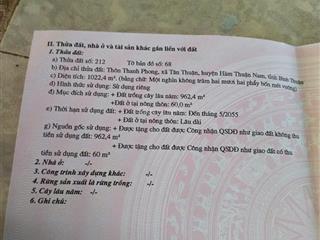 Đất ở ven biển, đất lô góc 02 mặt tiền, cách biển 1,2km, cách khu nghỉ dưỡng thanh long bay 6km