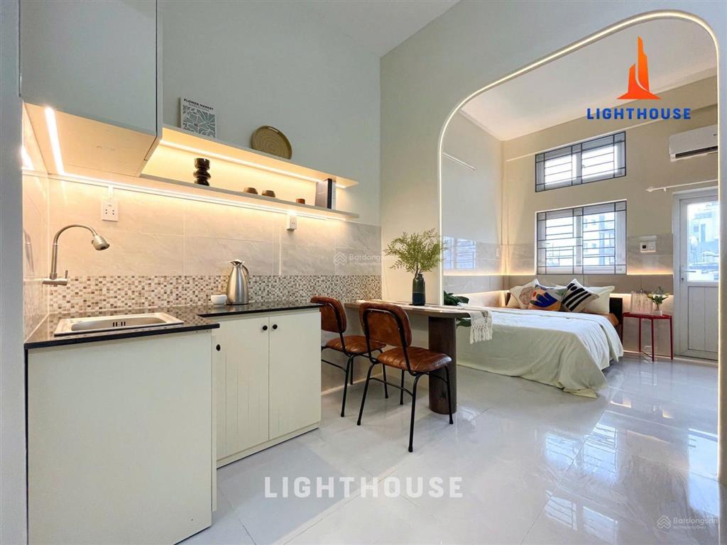 Studio tách bếp ban công, công nghệ tĩnh | gần hutech, văn lang, ngoại thương, uth  full nội thất