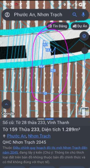 Bán gấp đất 1400m2 tại hùng vương, phước an, nhơn trạch, 5,32 tỷ