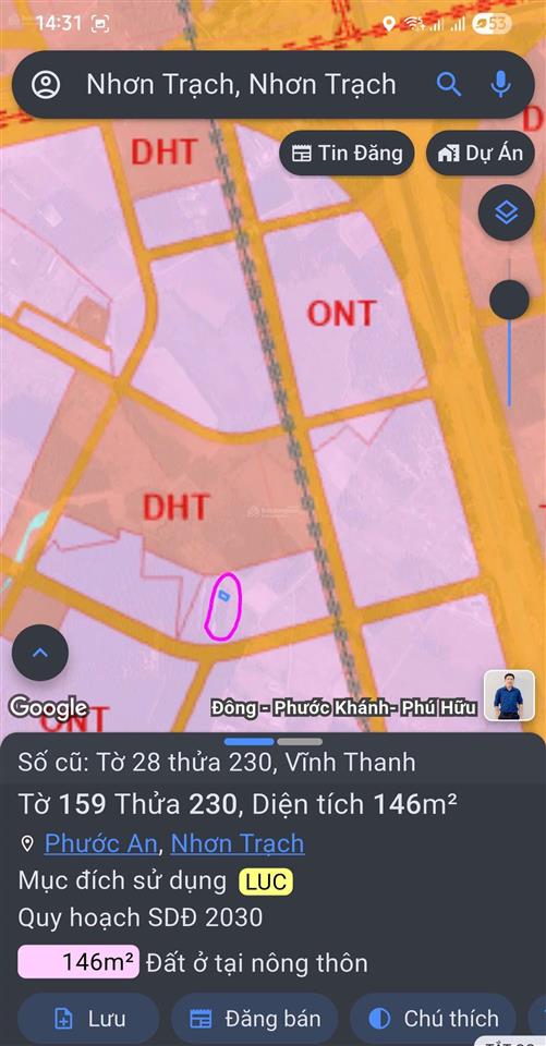 Bán gấp đất 1400m2 tại hùng vương, phước an, nhơn trạch, 5,32 tỷ