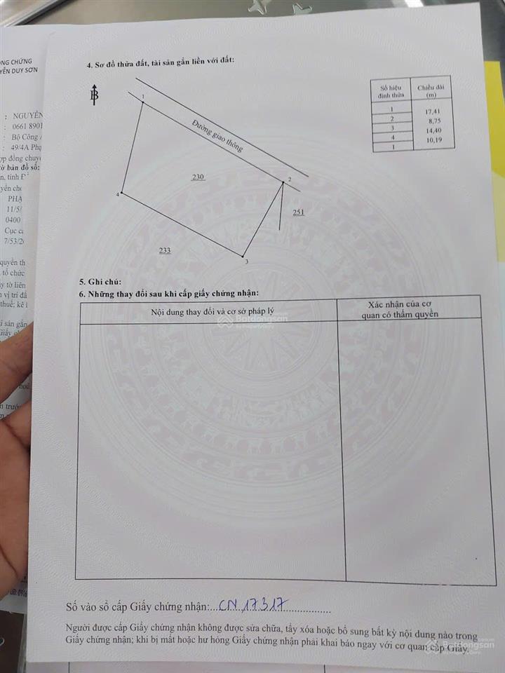 Bán gấp đất 1400m2 tại hùng vương, phước an, nhơn trạch, 5,32 tỷ