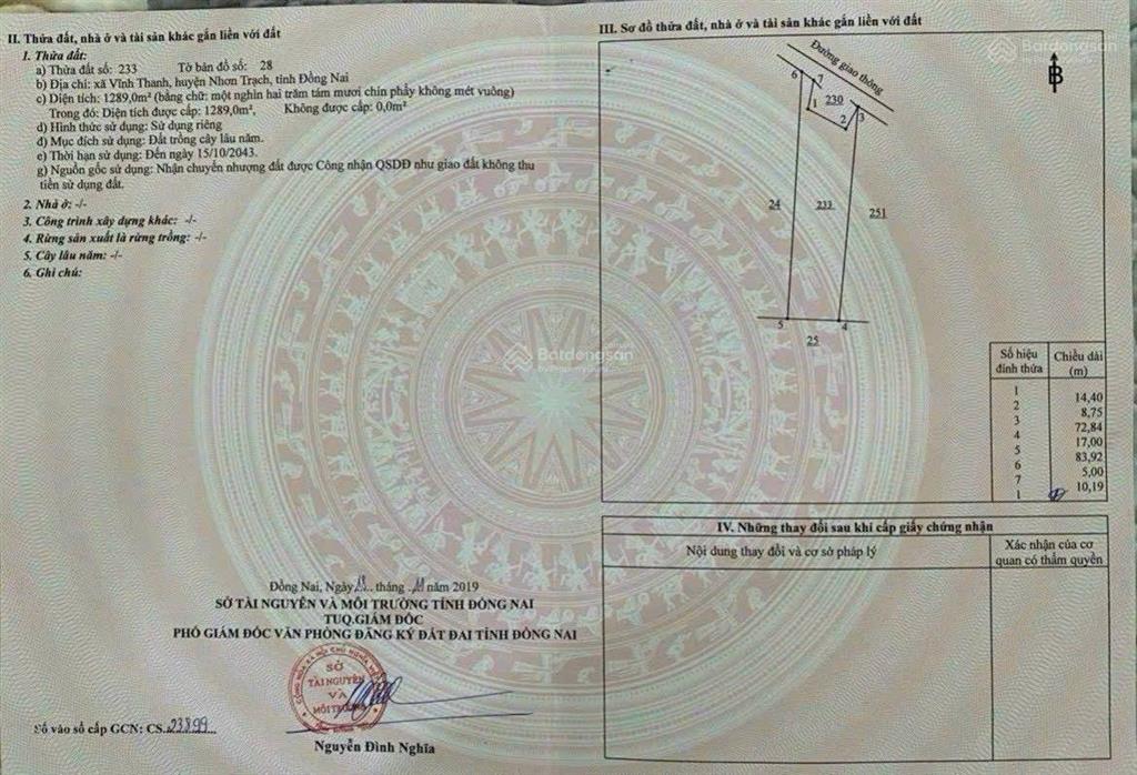 Bán gấp đất 1400m2 tại hùng vương, phước an, nhơn trạch, 5,32 tỷ