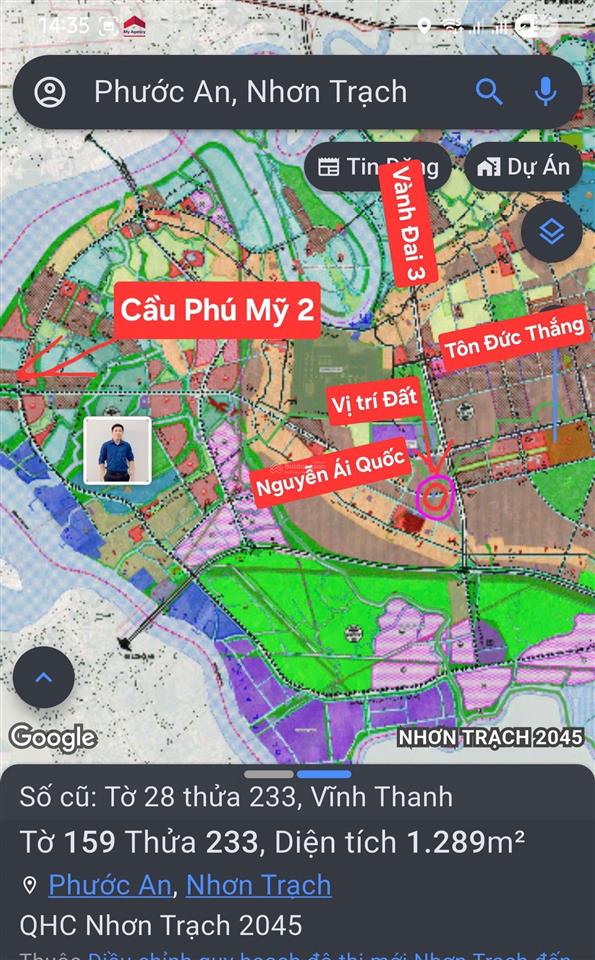Bán gấp đất 1400m2 tại hùng vương, phước an, nhơn trạch, 5,32 tỷ