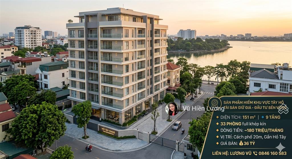 Chính chủ bán toà căn hộ dịch vụ 33 phòng  full nội thất. dòng tiền 2tỷ/năm. vốn đầu tư 36 tỷ