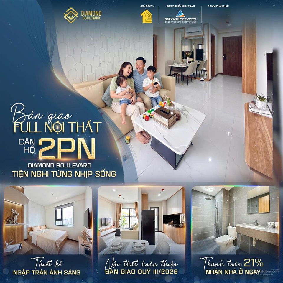 Bán căn hộ tại diamond boulevard full nội thất mặt tiền ql13