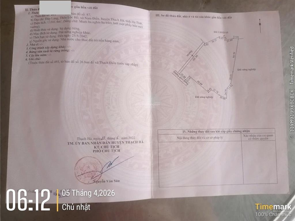 Đất trang trại  sổ đỏ  hạn sử dụng 2042