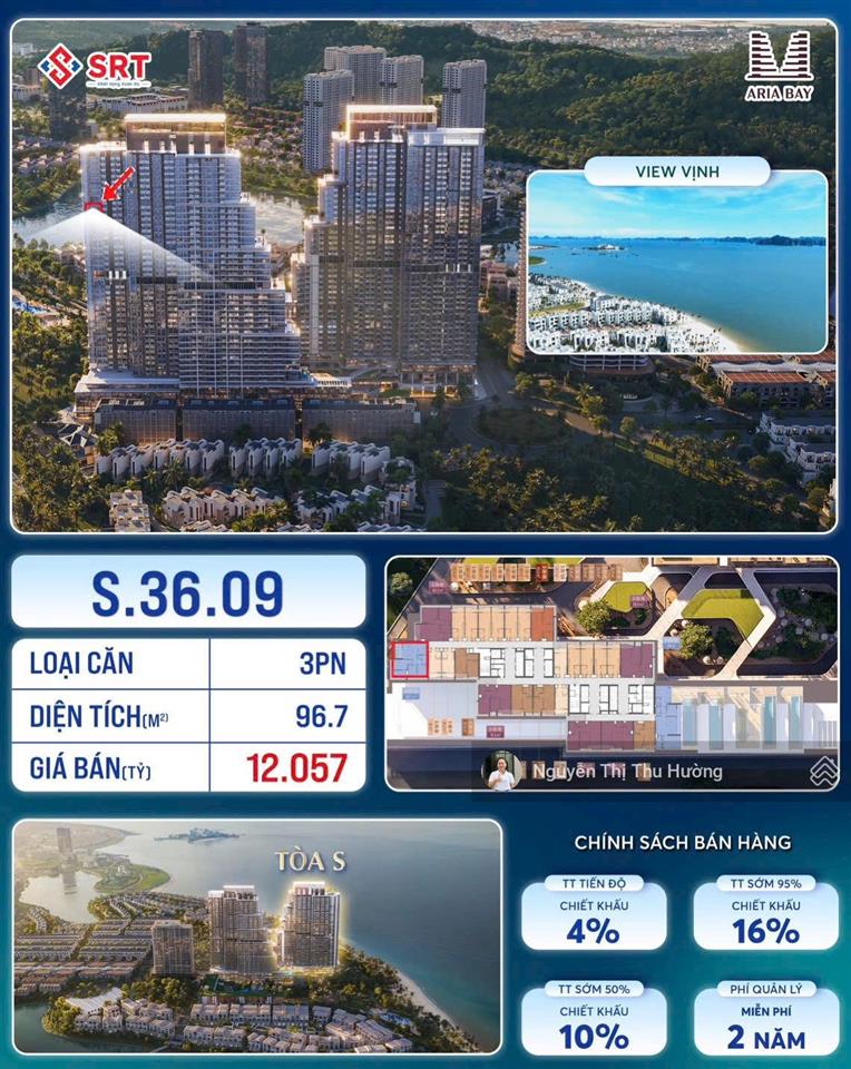 Căn 3pn view biển hiếm tại aria bay hạ long đã lộ diện view trực diện tầng đẹp số lượng cực ít