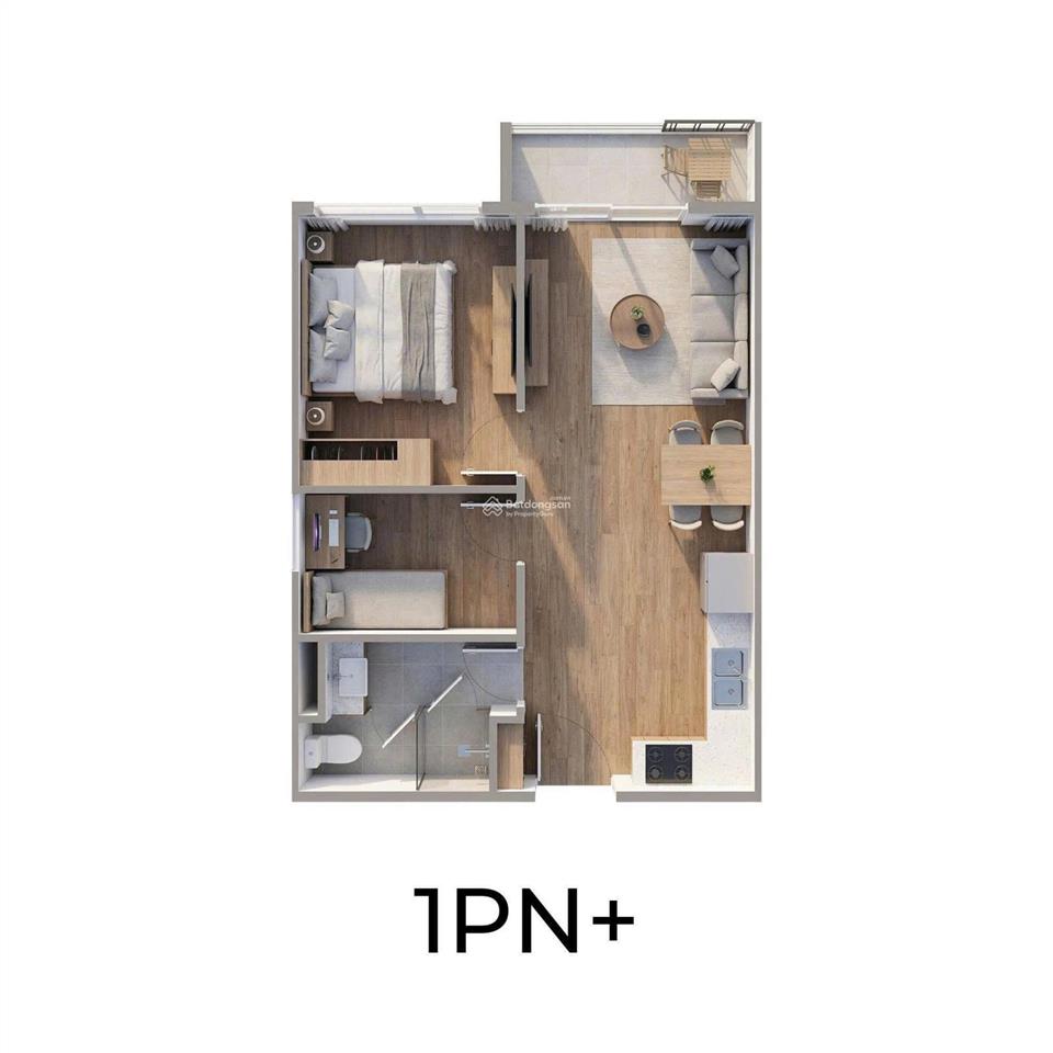 2,537 tỷ giá rẻ căn hộ 1pn + 47,05m2, ck 12%, quà tặng 69 triệu, miễn phí 24 tháng