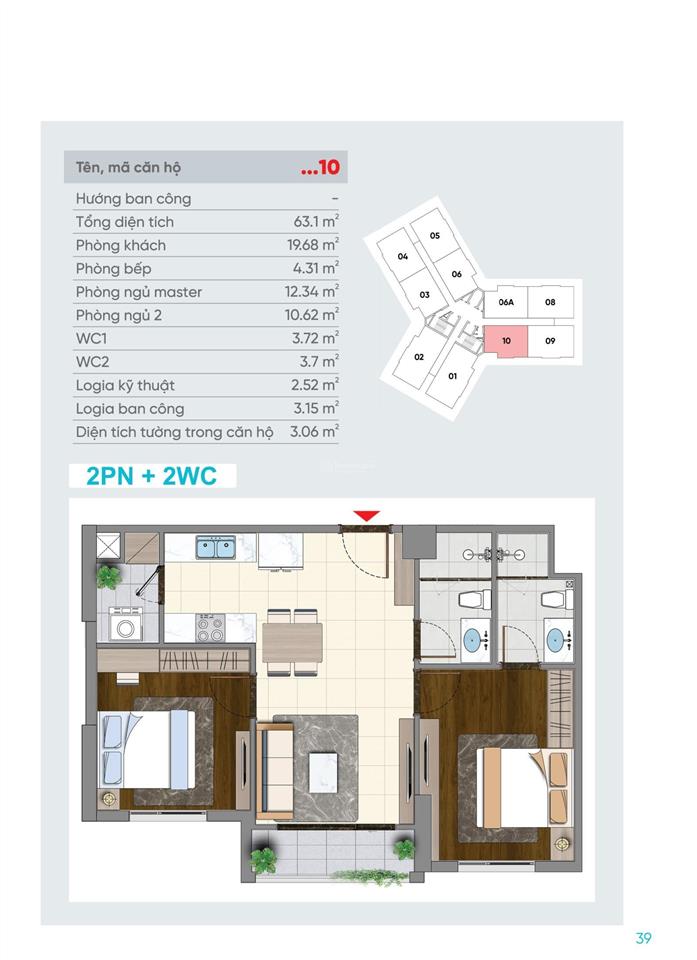 2pn  63.1m2  viha flora  tổ hợp căn hộ xanh giữa lòng hà nội