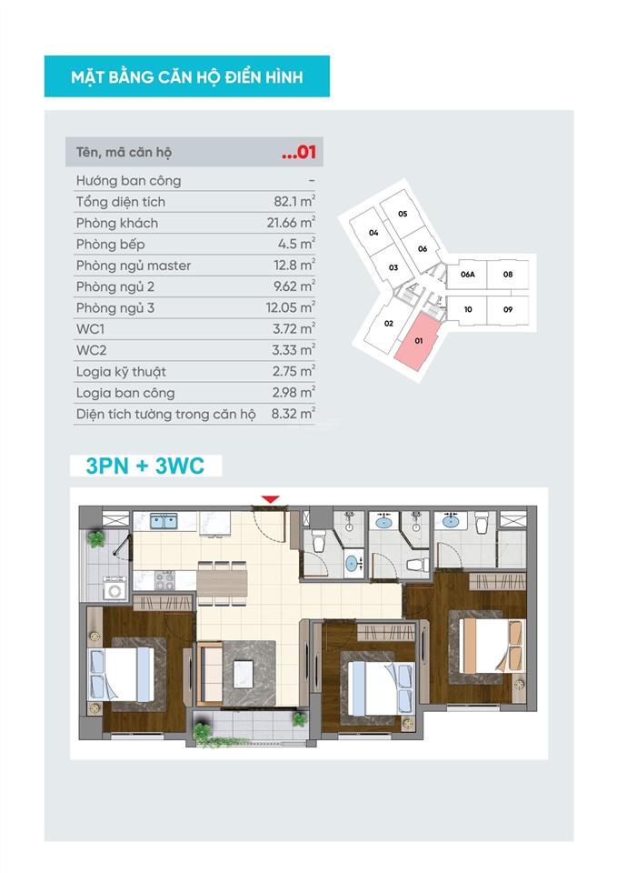 82.1m2  3pn 3wc  viha flora  tiện ích trọn vẹn ngay dưới chân nhà
