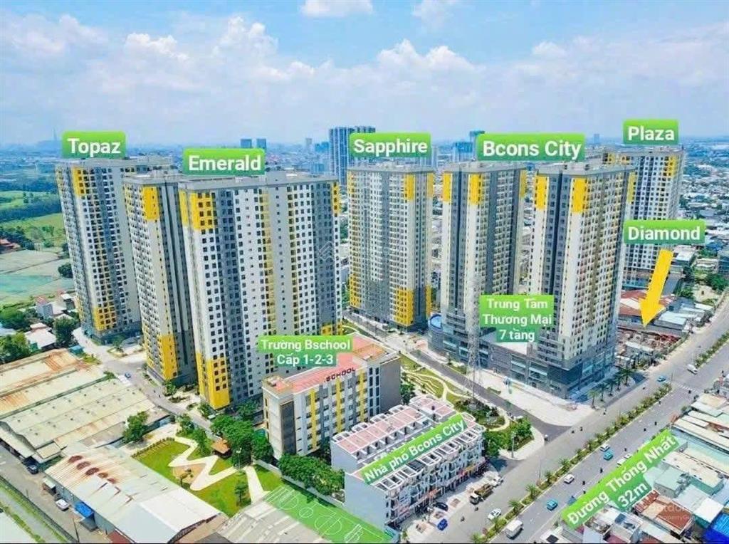 Chỉ 6.2tr/th  căn hộ 2pn 2wc tháp emerald (bcons city)  mới, ở ngay