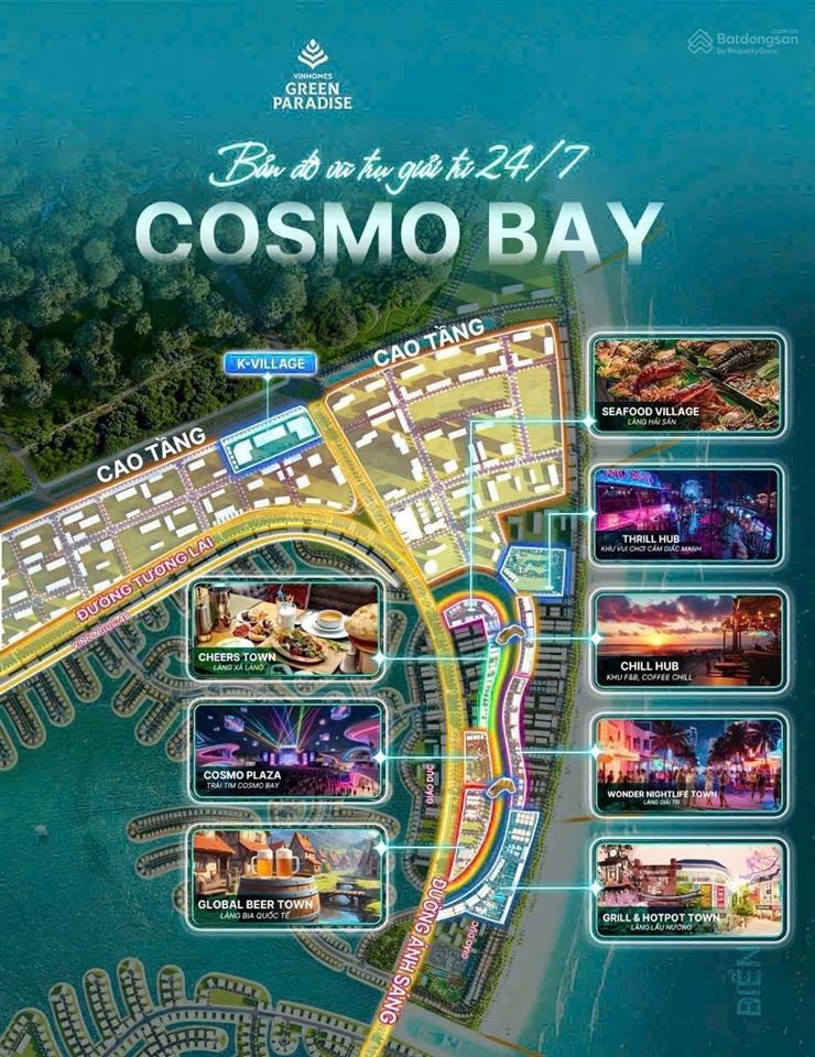 Quỹ căn đẹp nhất cosmo bay, vin cần giờ  có sẵn cam kết thuê 5 năm  2 mặt phố
