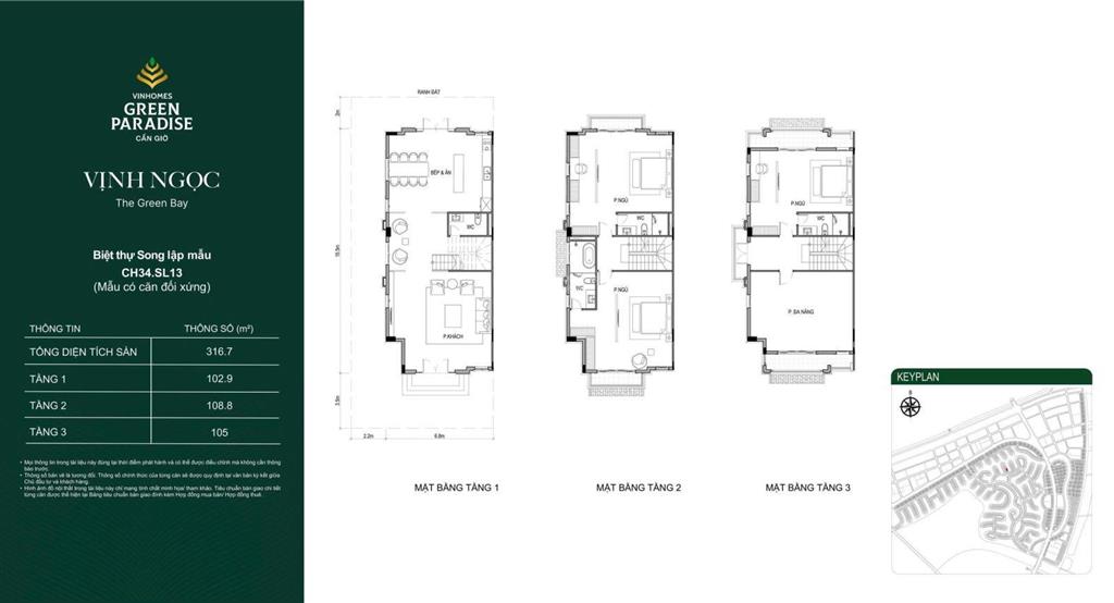 Bán căn song lập ngoại giao vn48115 vinhomes green paradise283.5m², view trực diện kỳ quan biển