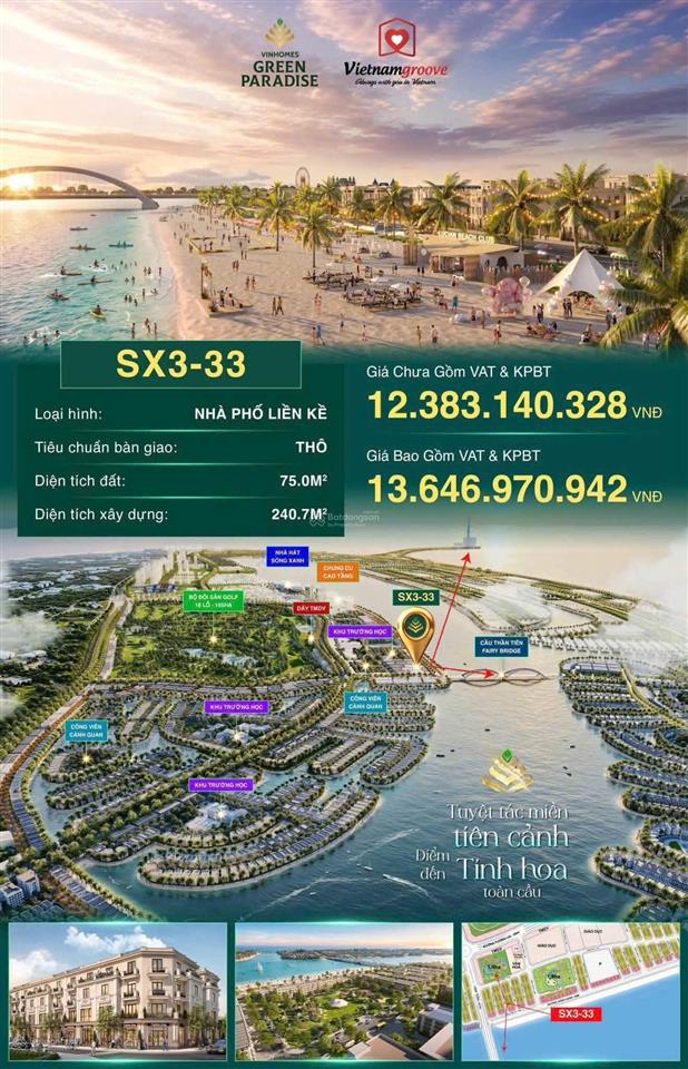 Bán gấp nhà phố sx333 vinhomes cần giờ sát biển hồ lagoon & cầu thần tiên, giá đợt 1 cđt!