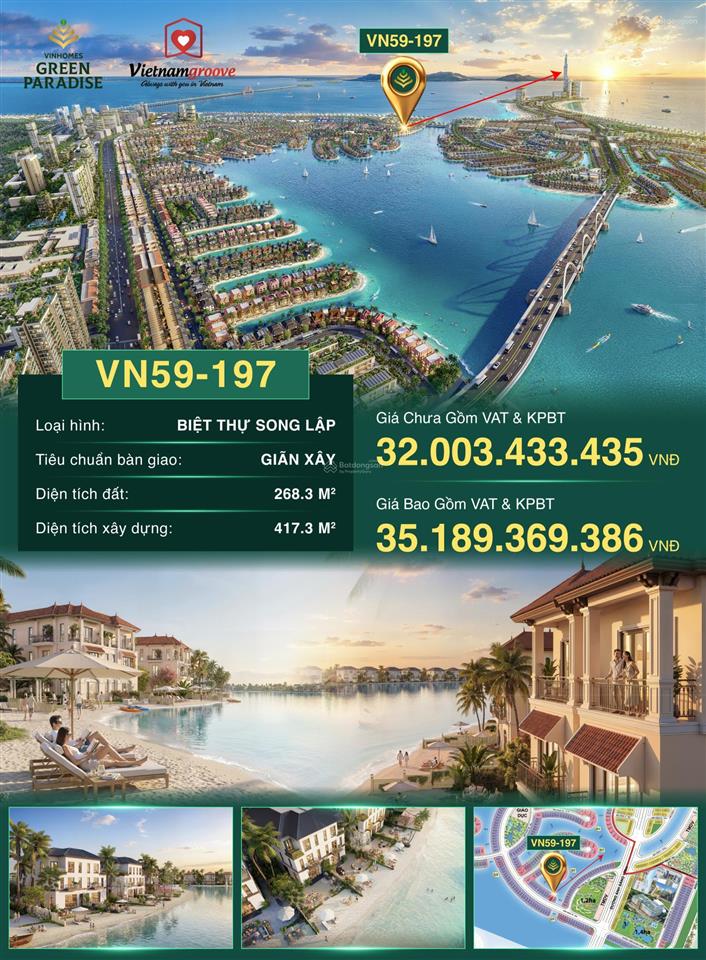Bán biệt thự vn59197 vịnh ngọc vin cần giờ 30 tỷ, ôm trọn bãi cát trắng tuyệt đẹp!