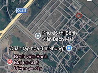 Bán đất tại bệnh viện bạch mai 2  7,2 tỷ  120m2, pháp lý đầy đủ sang tên ngay.