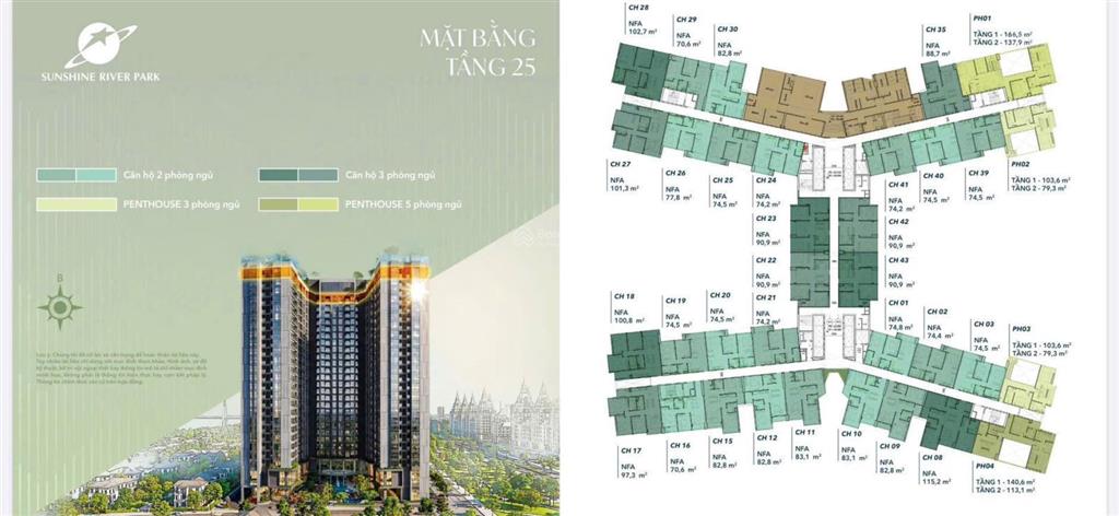 Bán căn hộ 2pn sunshine river park giá tốt nhất thị trường !!!