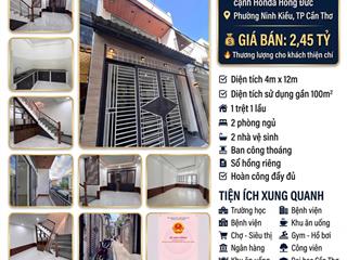 Nhà đẹp trung tâm ninh kiều chỉ 2,45 tỷ