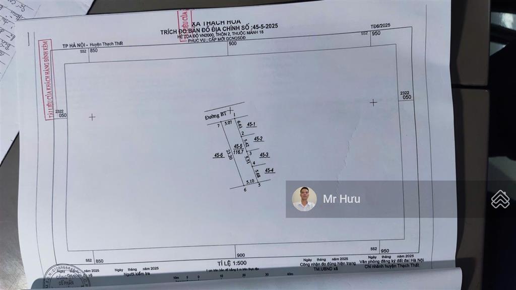 117m  mặt tiền 5.1m  hòa lạc  làn 2 đl. thăng long  chỉ 3.x tỷ