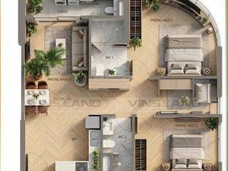 Căn kính cong 2pn độc nhất còn lại, 70m2, 55.5tr/m2 rẻ nhất của cđt. quà tặng t4 hấp dẫn