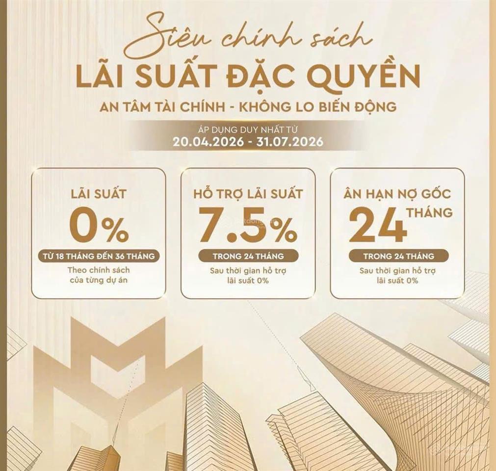 5 năm ở nhà mới không lo lãi suất! căn 2pn của cđt masterise giá tốt, chiết khấu ưu đãi cao