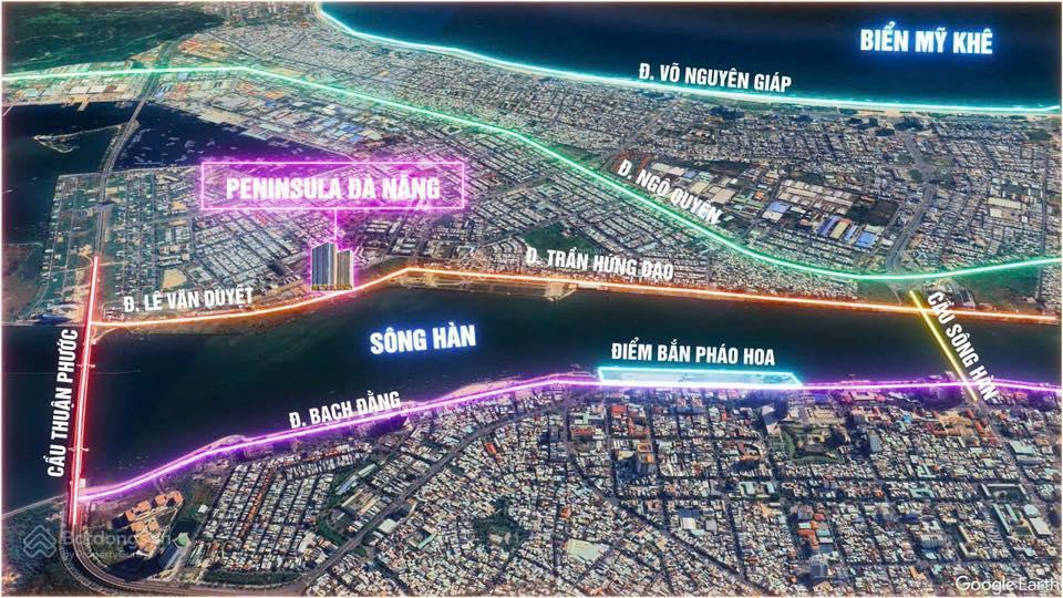 Căn 2pn hiếm peninsula view trực diện sông hàn, không che chắn, giá cực tốt