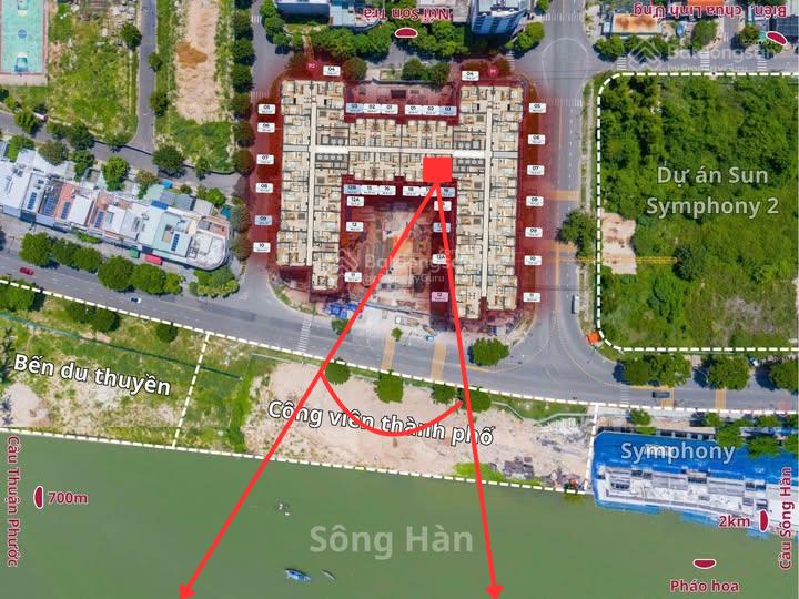 Căn 2pn hiếm peninsula view trực diện sông hàn, không che chắn, giá cực tốt