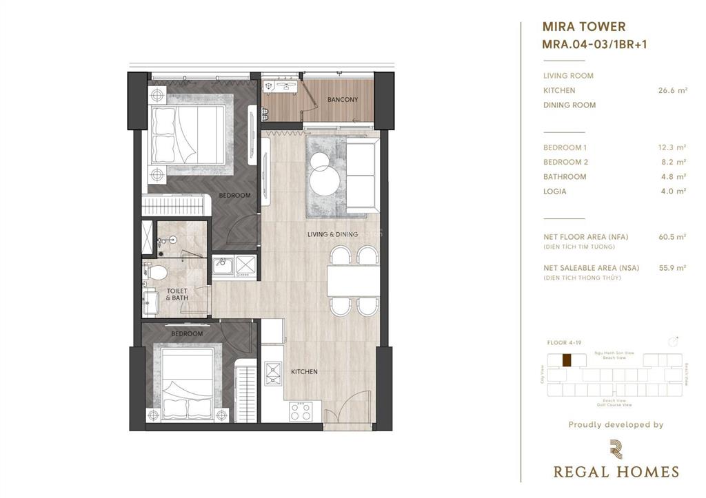 Bán căn hộ regal complex đà nẵng 1pn+ view sông biển thanh toán 1%/tháng