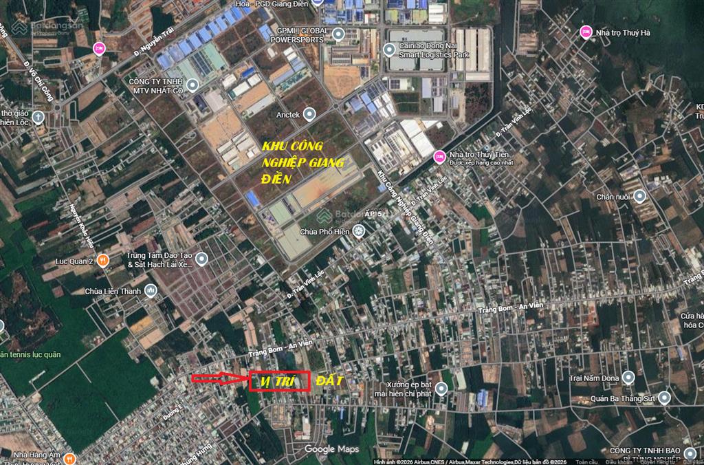 Bán lô đất biệt thự 2 mặt tiền kế bên khu công nghiệp giang điền 10mx20m thổ cư chỉ 2,25 tỷ