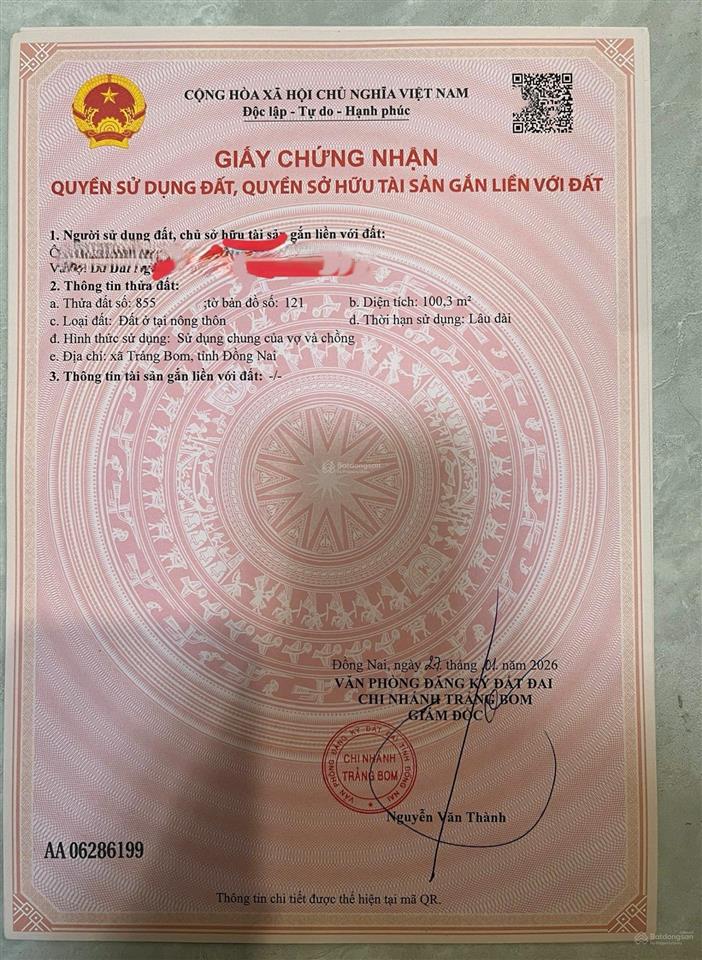 Bán lô đất nền gần chợ giang điền 100m2 (5mx20m) cách khu công nghiệp giang điền 2km chỉ 750 triệu