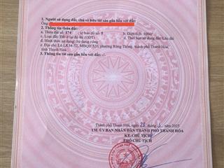 Chính chủ cần bán lô lk14 ô 52 tại mb520 tt. rừng thông, đông sơn, thanh hoá