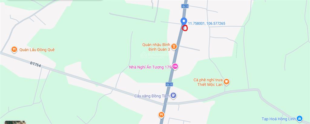 Bán đất tại ấp 2, mặt tiền quốc lộ 13, 2,5 tỷ, 708m2, giá siêu hời uy tín